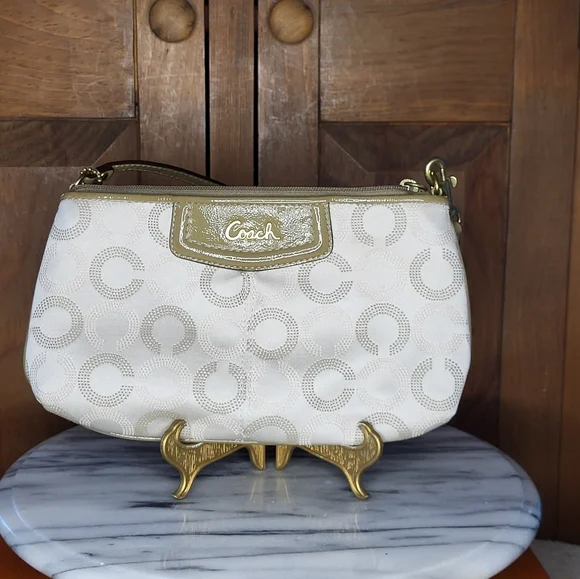 Coach Cream and Gold Clutch - Picture 1 of 13